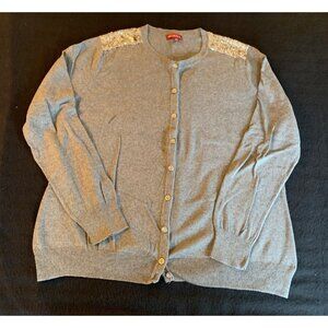 Merona Womens Size XXLarge Grey Cardigan With Sequin Shoulders